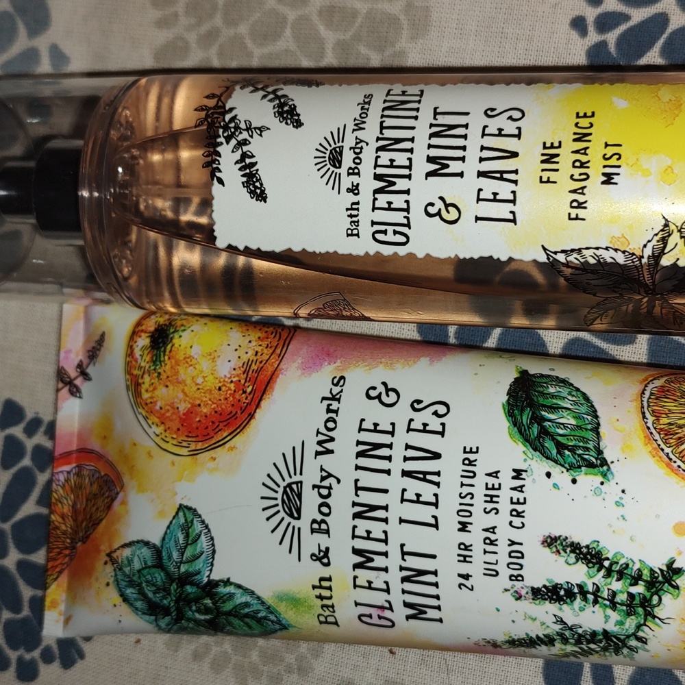 Bath and body Clementine and  mint leaves combo body mist and lotion retired